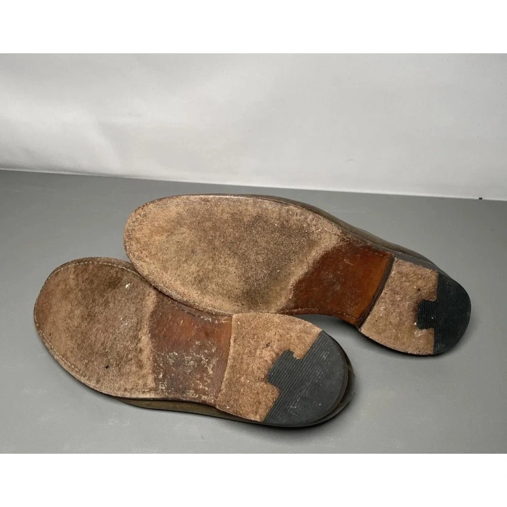 Frye Distressed Oiled Leather Penny Loafers Stacked Heel Men's Size 8.5B